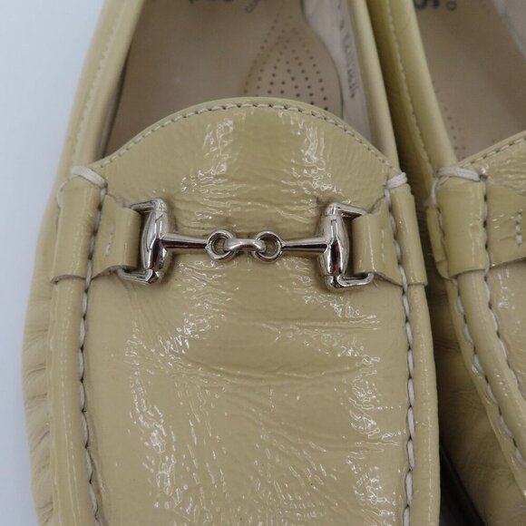 SAS Tripad Womens 9 S Beige Khaki Patent Leather Silver Metal Horse Bit Loafers - Picture 3 of 14